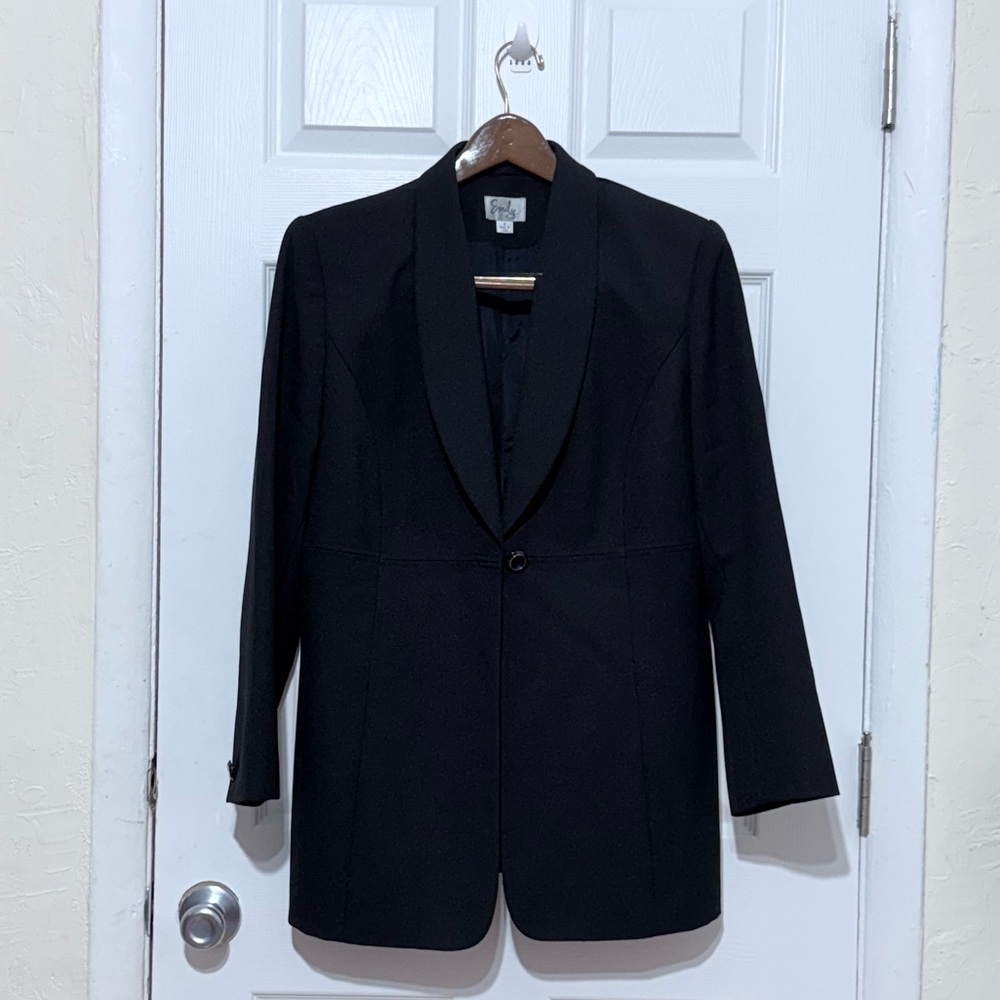 Emily Women's 2pc Pant Suit Set Size 12 Black Career Business Professional - Picture 4 of 16